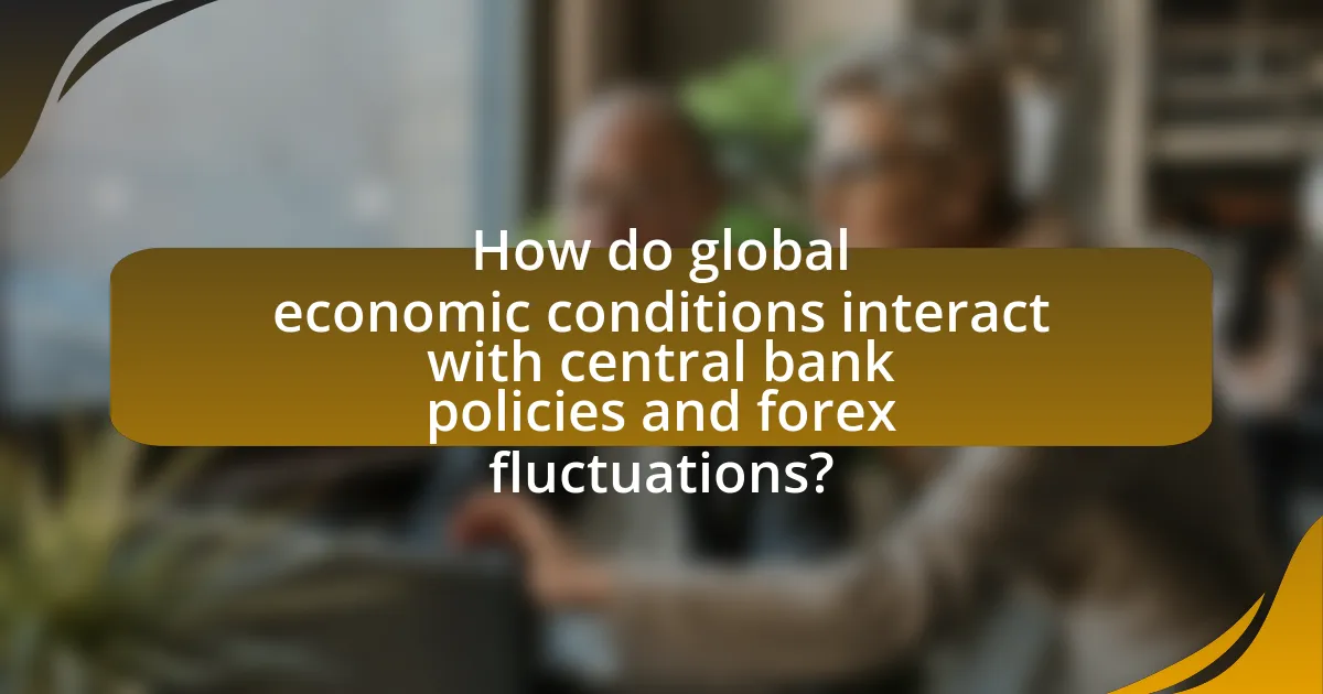 How do global economic conditions interact with central bank policies and forex fluctuations?