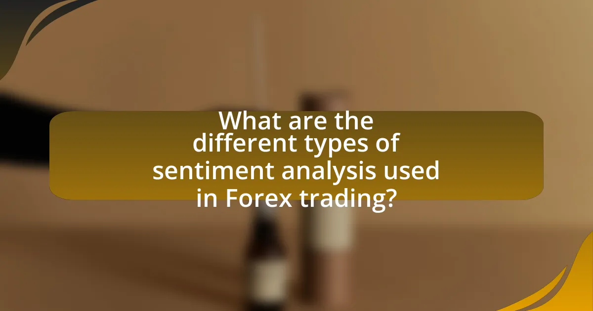 What are the different types of sentiment analysis used in Forex trading?