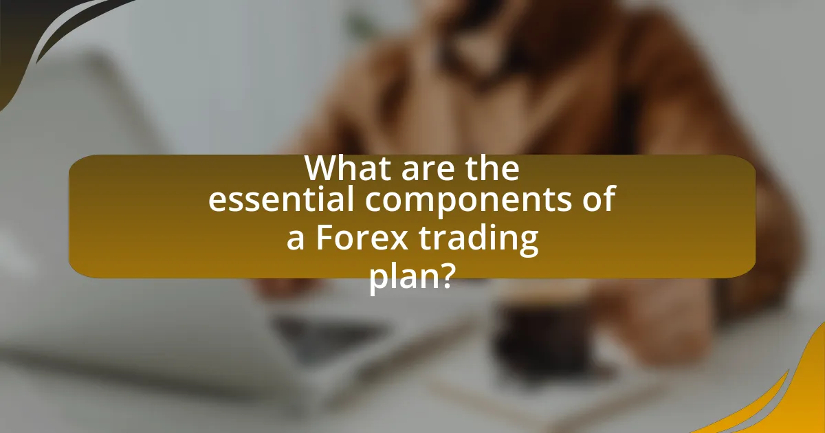 What are the essential components of a Forex trading plan?