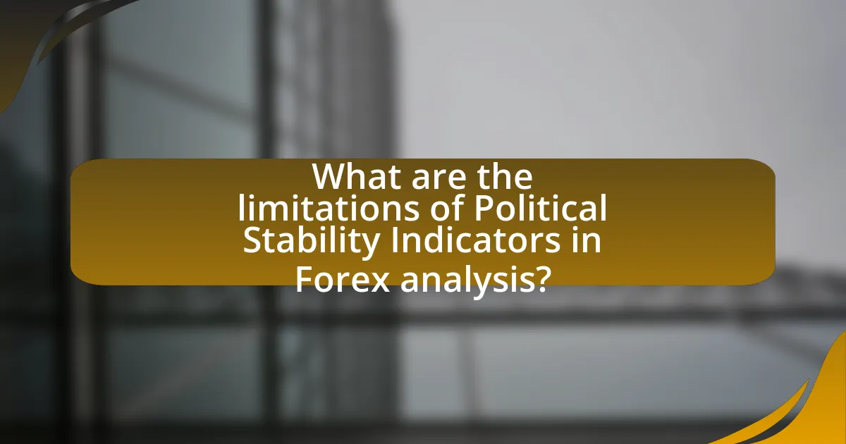 What are the limitations of Political Stability Indicators in Forex analysis?