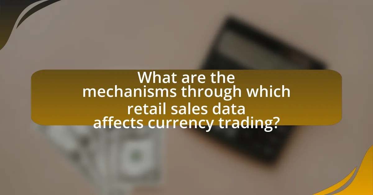 What are the mechanisms through which retail sales data affects currency trading?