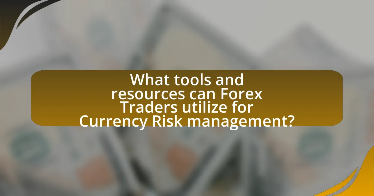 What tools and resources can Forex Traders utilize for Currency Risk management?