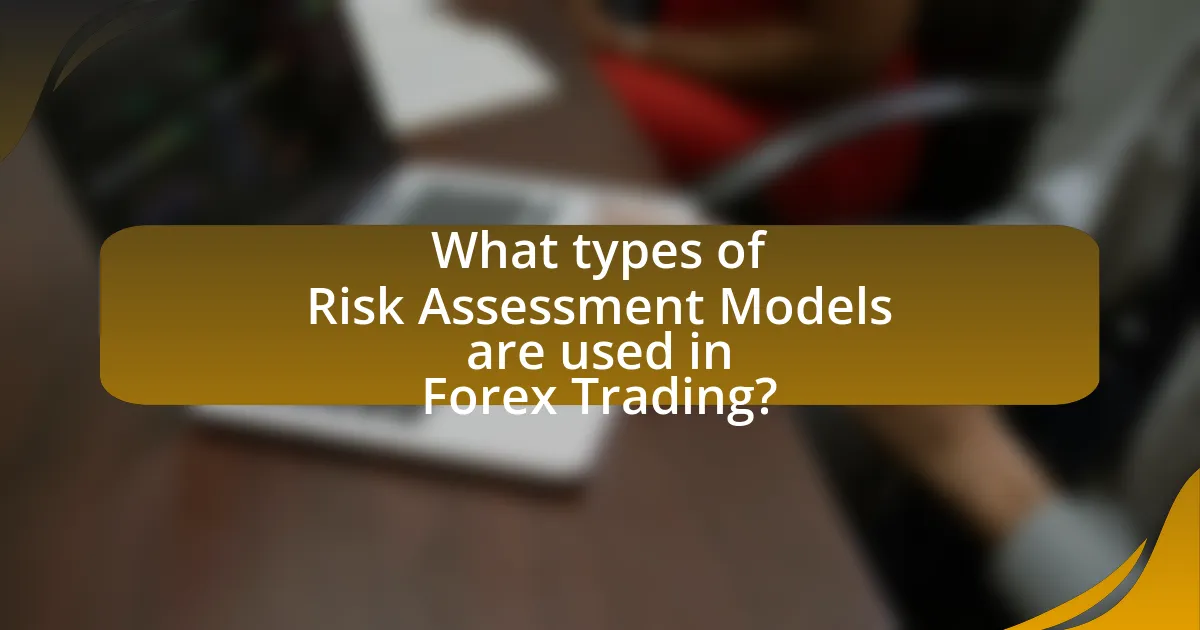 What types of Risk Assessment Models are used in Forex Trading?